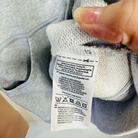 NWOT Stella McCartney x Adidas Heather Gray Peach Hoodie Zip Sweater L - Picture 7 of 16